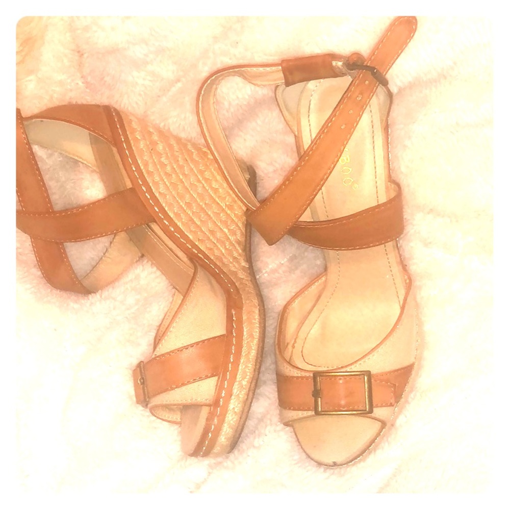 Summer sandal heels weaved